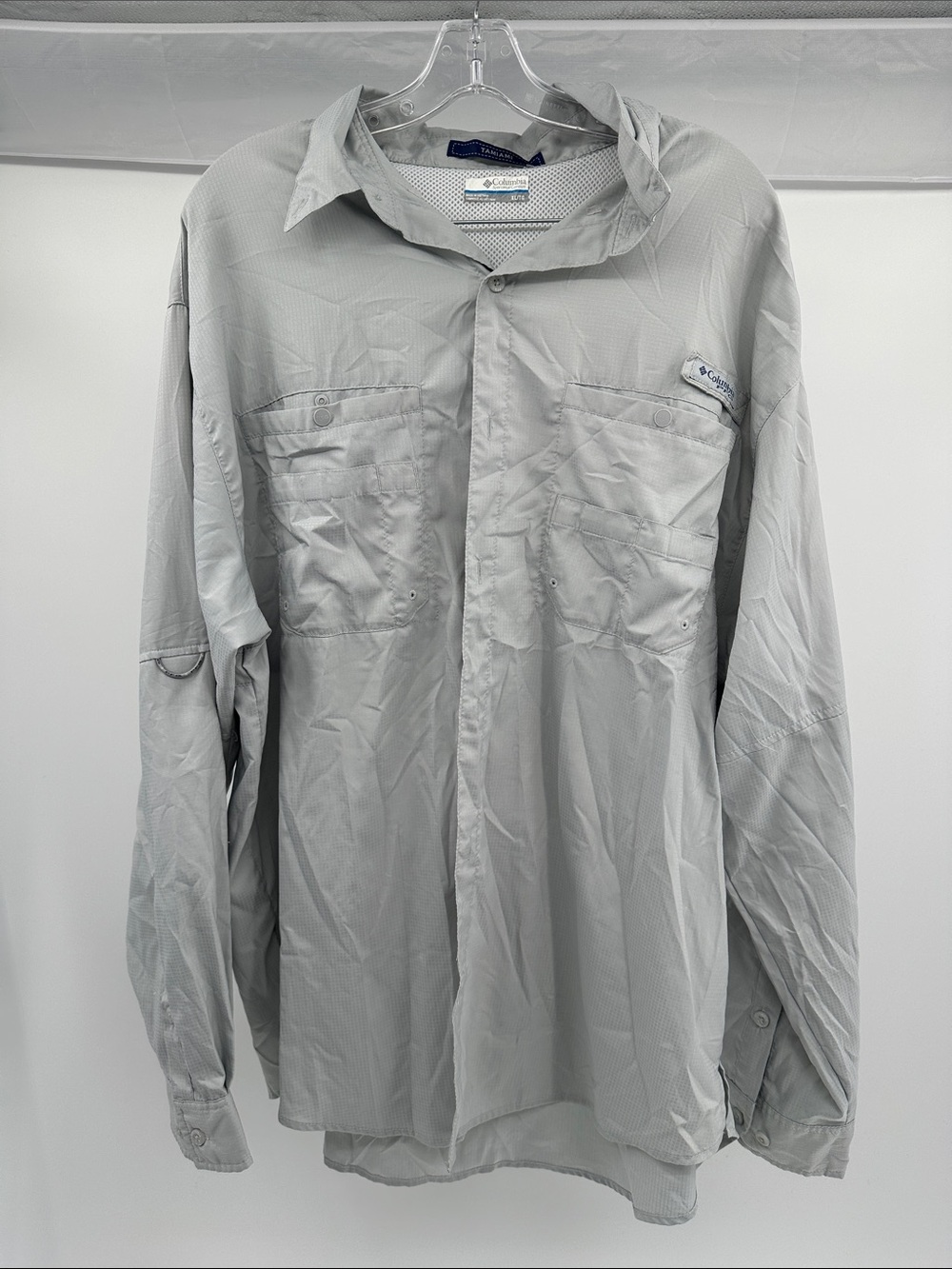 Columbia Light Gray Outdoor Fishing Shirt